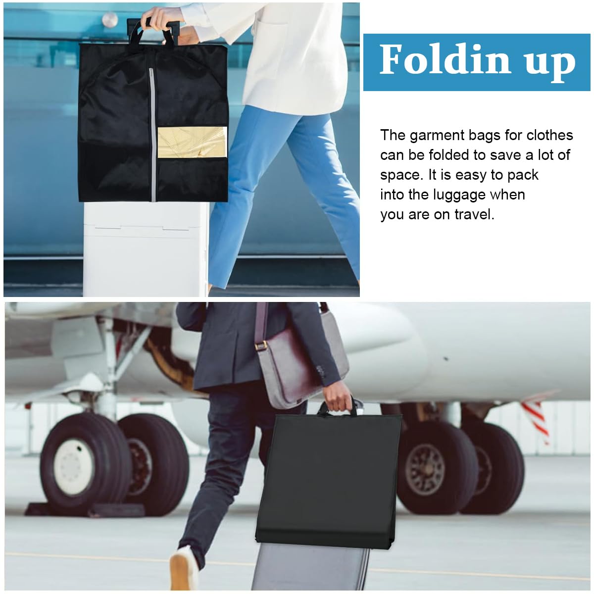 HASTHIP Garment Bags Suit Bags for Travel Hanging Clothes Closet Storage, 50 HASTHIP Garment Bags Suit Bags for Travel Hanging Clothes Closet Storage, 50